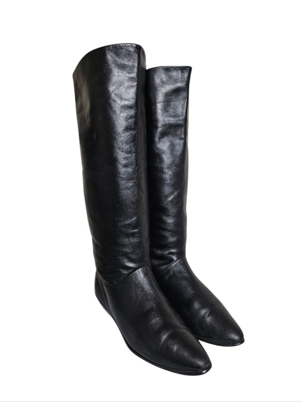 Vintage Connie Brandy Black Leather Boots Size 9.5B